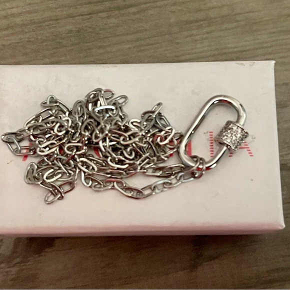 Adornia Crystal Screw-on Silver Necklace - Picture 3 of 4